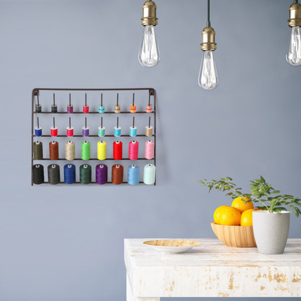 Sunexinlo 32Spool Sewing Thread Rack, WallMounted Metal Sewing Thread